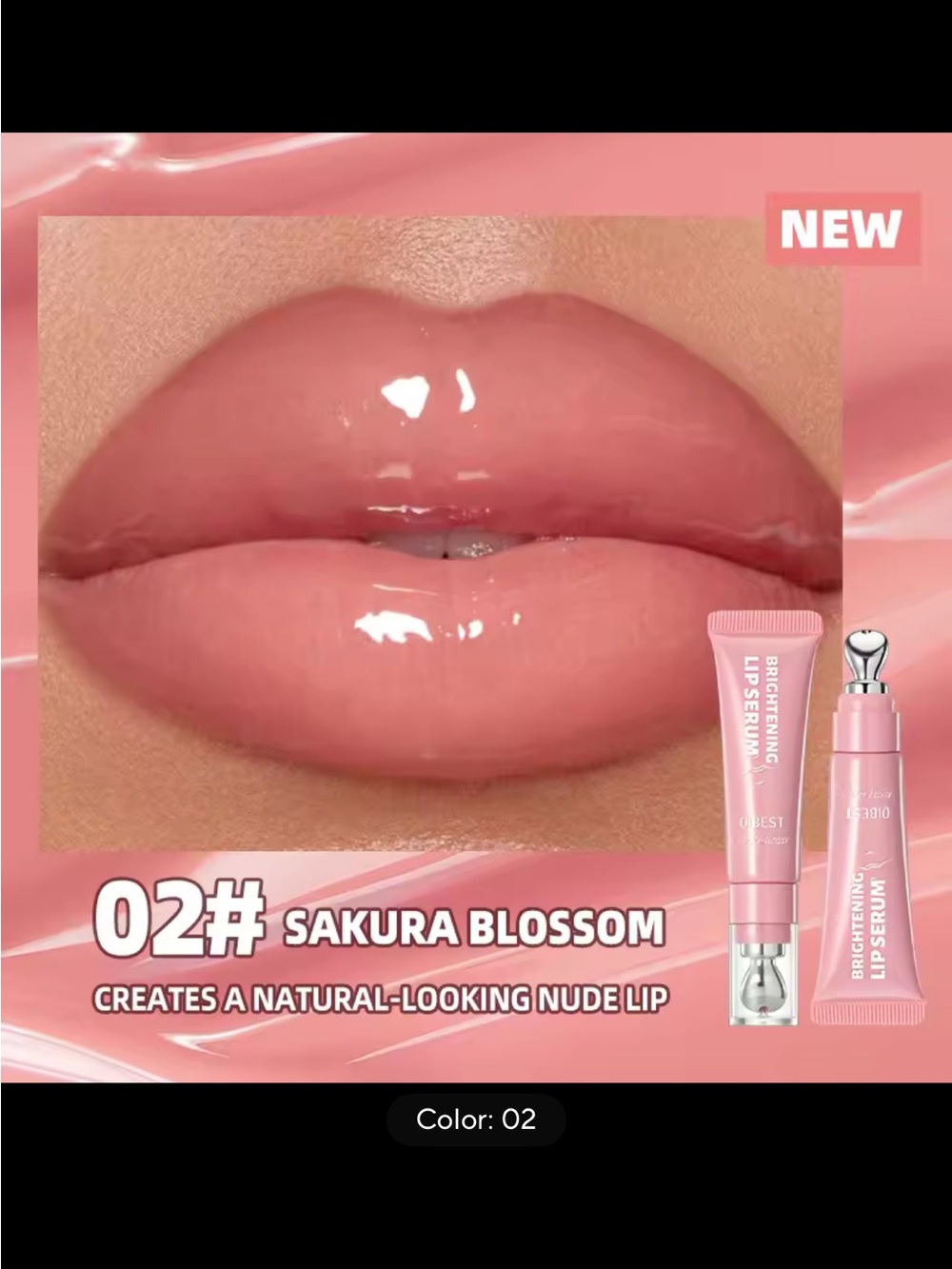 A must have Sakura Brightening Lip Serum 02 Sakura Blossom - Pink Nude Gloss